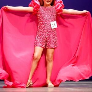 Pink Kids Costume with Cape